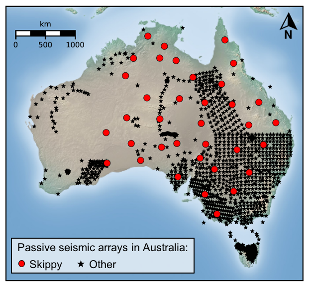 Map of the SKIPPY seismic array